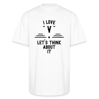 I LOVE V. VAGINA - Unisex Oversized Heavyweight T-Shirt - white - Front - James (184cm)