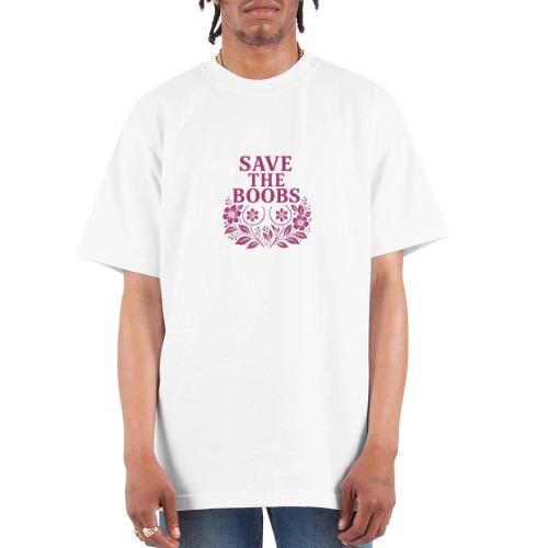 Save the boobs floral - Unisex Oversized Heavyweight T-Shirt