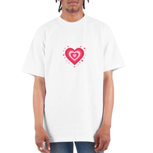 Layered Red & Pink Heart – Cute Valentine Love - Unisex Oversized Heavyweight T-Shirt