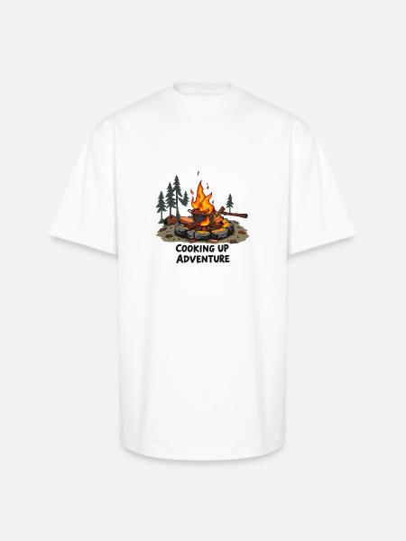 Campfire Cooking - Unisex Oversized Heavyweight T-Shirt - white
