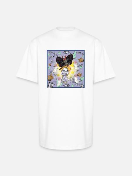 Mothman & Isobod - Unisex Oversized Heavyweight T-Shirt - white