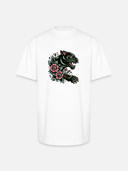 Black Panther Flash Tattoo - Unisex Oversized Heavyweight T-Shirt - white