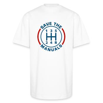 Save manuals - Unisex Oversized Heavyweight T-Shirt - white - Front - James (184cm)