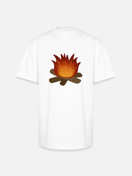 Campfire - Unisex Oversized Heavyweight T-Shirt - white