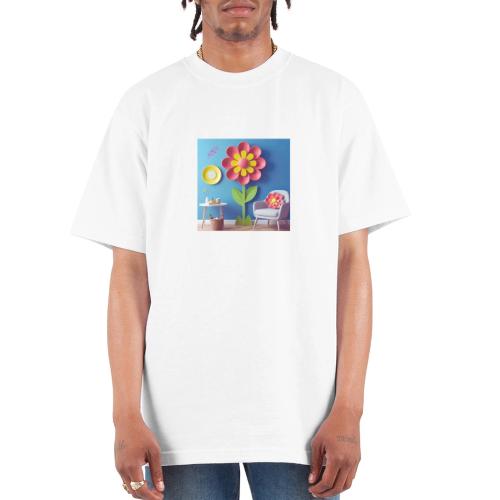 Flower design and harmony of environmental well-be - Unisex Oversized Heavyweight T-Shirt