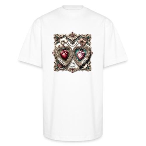 Keeper of My Deepest Love Victorian Locket T-Shirt - Unisex Oversized Heavyweight T-Shirt