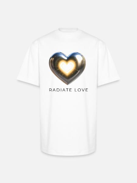 Radiate Love - Unisex Oversized Heavyweight T-Shirt - white