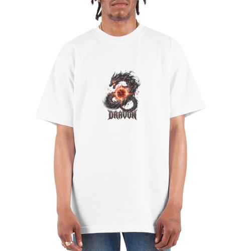 Dravon Fire Dragon Dark Fantasy Graphic T-Shirt - Unisex Oversized Heavyweight T-Shirt