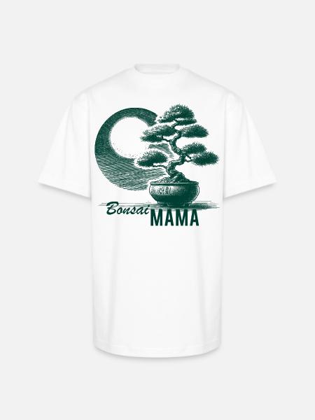 Bonsai Mama - Unisex Oversized Heavyweight T-Shirt - white