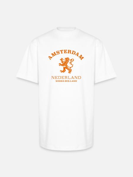 AMSTERDAM Netherlands - Unisex Oversized Heavyweight T-Shirt - white