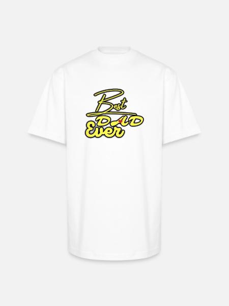 Best Dad Ever Neon Script - Unisex Oversized Heavyweight T-Shirt - white
