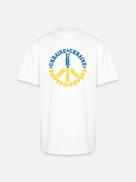 Ukraine Peace - Unisex Oversized Heavyweight T-Shirt - white