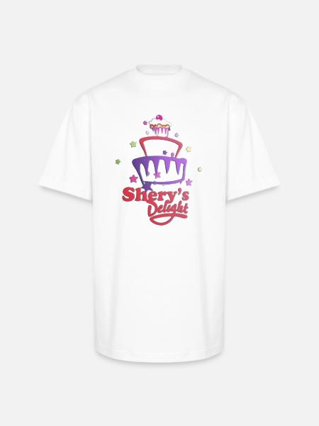 Shery's Delight Bakery Cupcake Flair - Unisex Oversized Heavyweight T-Shirt - white