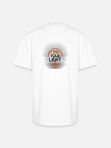 Find Your Light Sunburst - Unisex Oversized Heavyweight T-Shirt - white