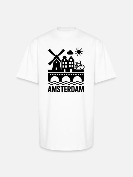 amsterdam - Unisex Oversized Heavyweight T-Shirt - white