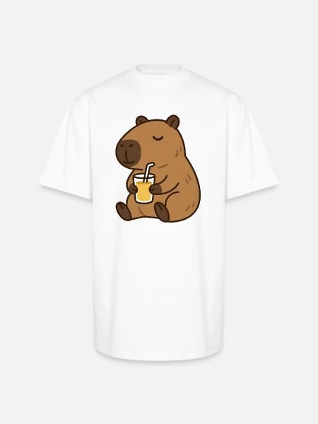 Bear Sips Sunshine - Unisex Oversized Heavyweight T-Shirt - white