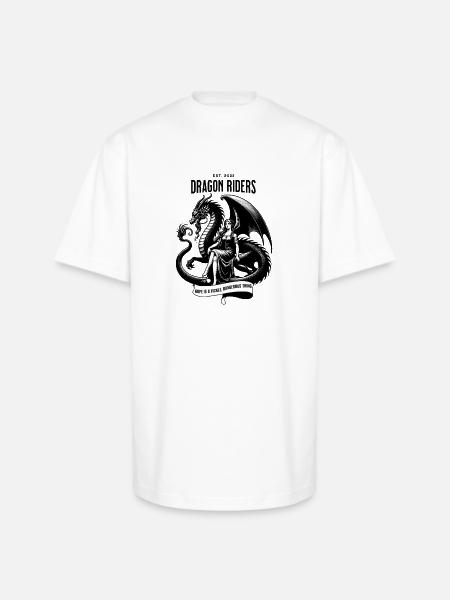 Dragon Riders Banner - Unisex Oversized Heavyweight T-Shirt - white