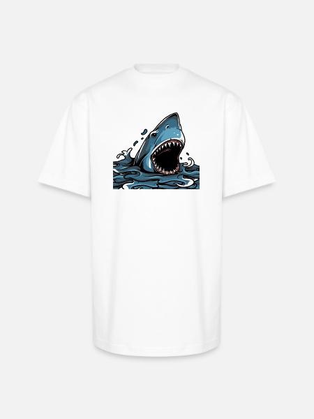 Shark Attack Splash - Unisex Oversized Heavyweight T-Shirt - white