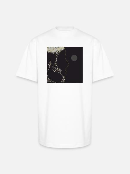 champagne face silhouette - Unisex Oversized Heavyweight T-Shirt - white