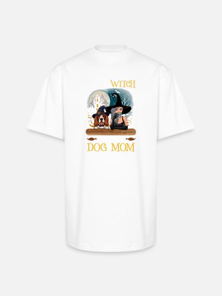 Witch Dog Mom Heart - Unisex Oversized Heavyweight T-Shirt - white
