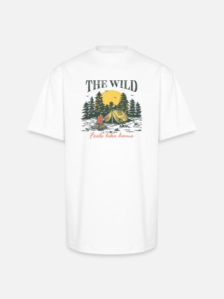 The Wild Feels Like Home - Unisex Oversized Heavyweight T-Shirt - white
