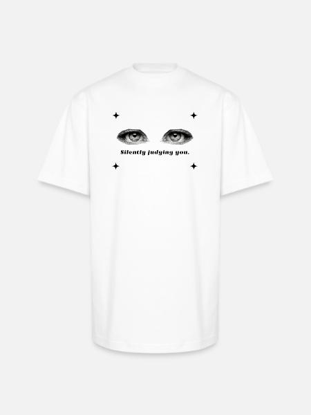 Twin Halftone Eyes - Unisex Oversized Heavyweight T-Shirt - white