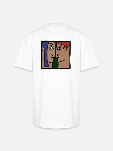 Face to face - Unisex Oversized Heavyweight T-Shirt - white