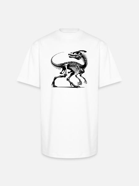 Dinosaur Raptor With Spine Bone - Unisex Oversized Heavyweight T-Shirt - white