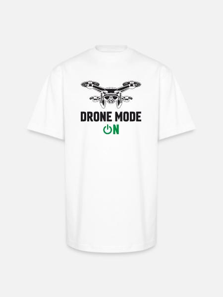 Drone Mode: On - Unisex Oversized Heavyweight T-Shirt - white
