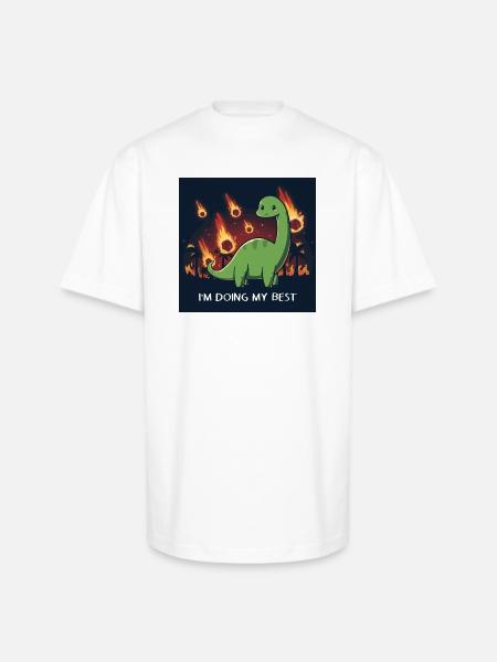 Dino Doing Its Best - Unisex Oversized Heavyweight T-Shirt - white