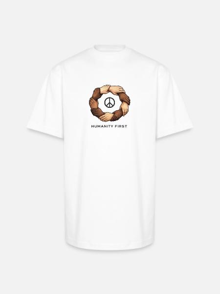 Humanity First Unity Circle - Unisex Oversized Heavyweight T-Shirt - white