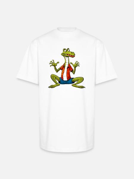 Yogi Lizard - Unisex Oversized Heavyweight T-Shirt - white