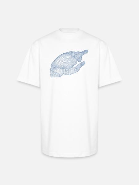 Geometric Hand Silhouette with Fractals - Unisex Oversized Heavyweight T-Shirt - white