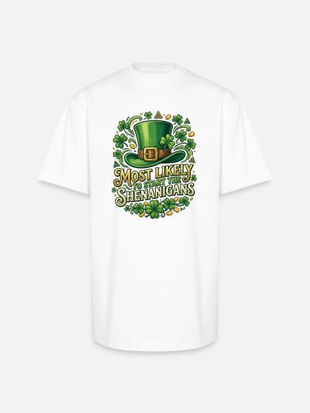 Leprechaun Hat Shenanigans - Unisex Oversized Heavyweight T-Shirt - white