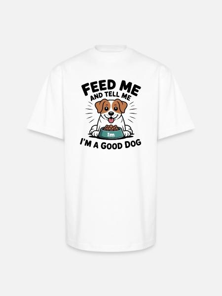 Happy Pup Meal Moment - Unisex Oversized Heavyweight T-Shirt - white