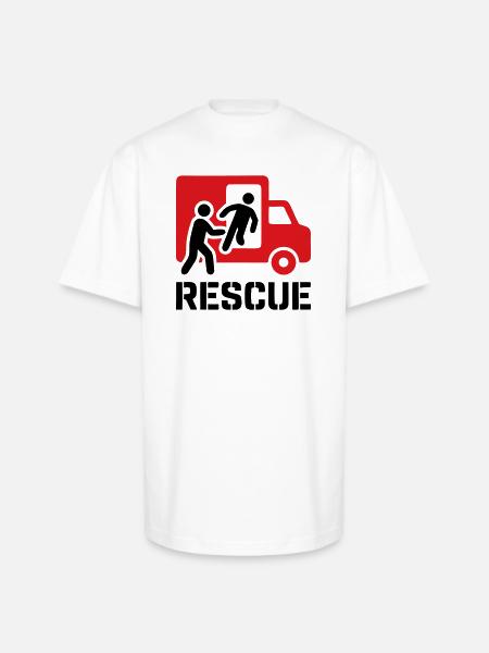 Rescue EMS Paramedic Action - Unisex Oversized Heavyweight T-Shirt - white