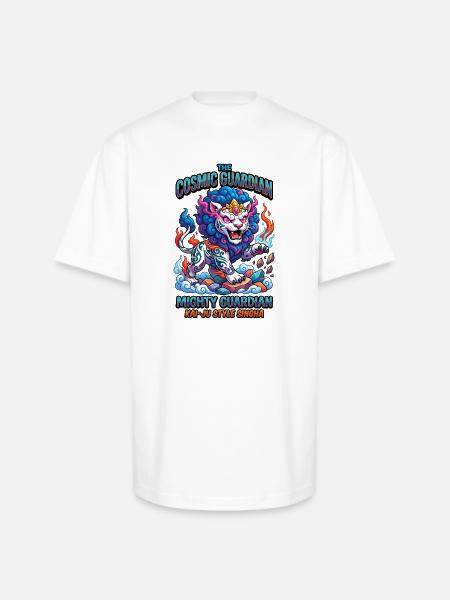 Cosmic Singha Mighty Kaiju Guardian - Unisex Oversized Heavyweight T-Shirt - white