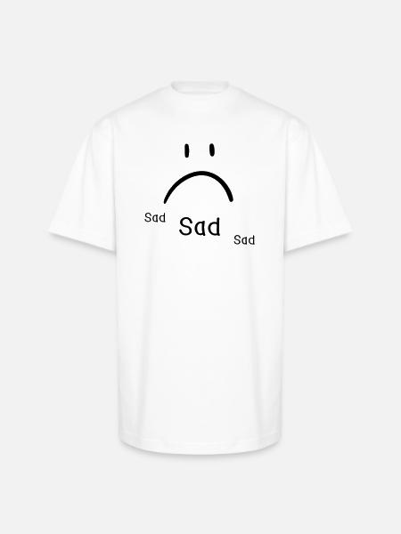 sad face - Unisex Oversized Heavyweight T-Shirt - white