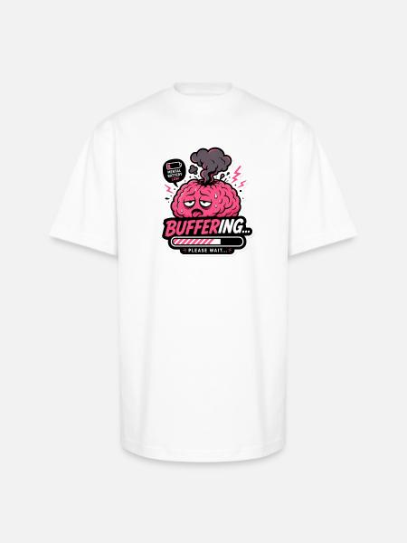 brain loading sticker - Unisex Oversized Heavyweight T-Shirt - white