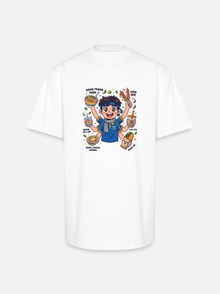 Viet Street Snack Hero - Unisex Oversized Heavyweight T-Shirt - white
