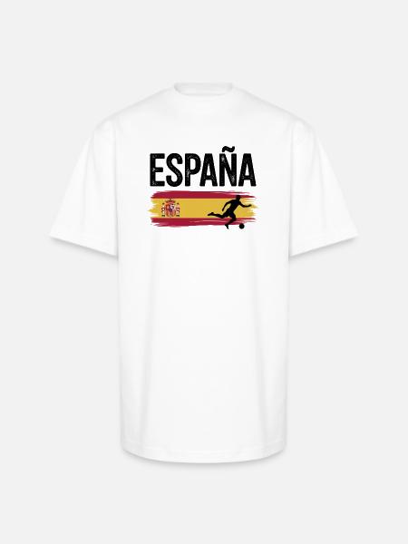 Spain Flag Soccer Splash - Unisex Oversized Heavyweight T-Shirt - white