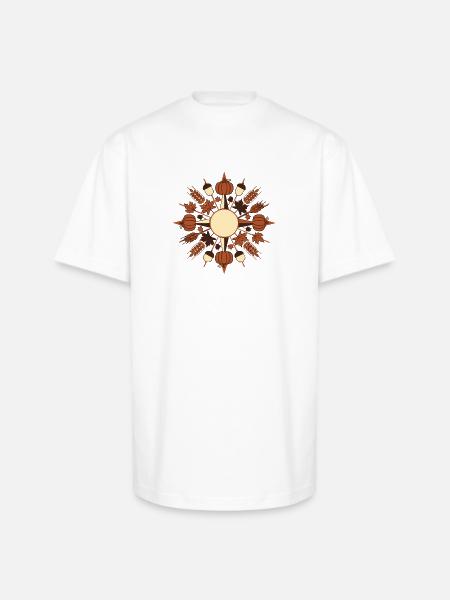 Radial Pumpkin Harvest - Unisex Oversized Heavyweight T-Shirt - white