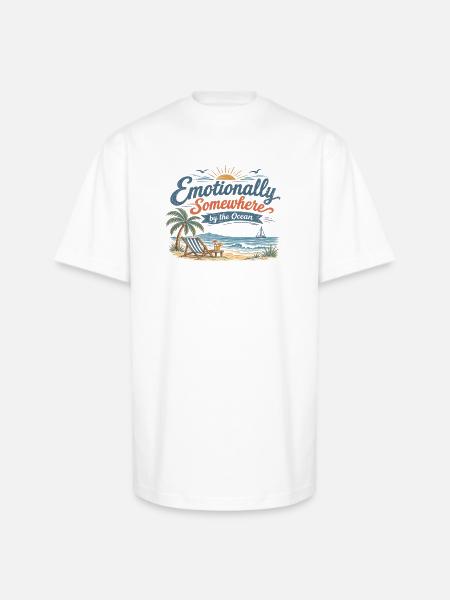 Emotional Oceanic Escape - Unisex Oversized Heavyweight T-Shirt - white