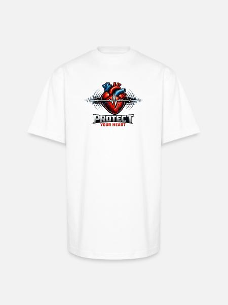 Protect Your Heart - Unisex Oversized Heavyweight T-Shirt - white