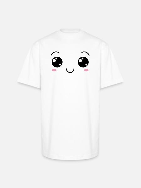 Happy Smile face - Unisex Oversized Heavyweight T-Shirt - white