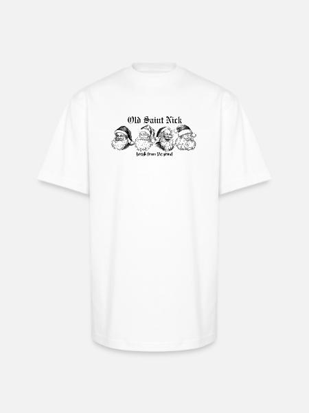 Old Saint Nick - Unisex Oversized Heavyweight T-Shirt - white