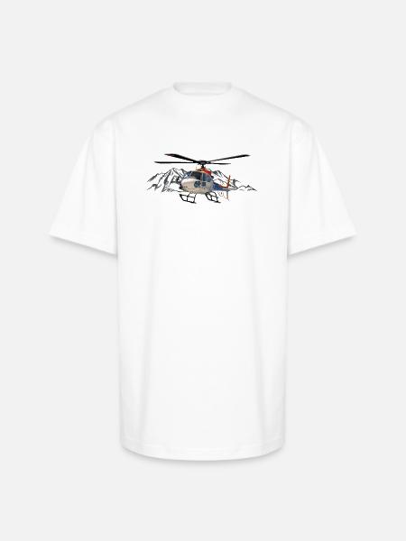 Helicopter in action - Unisex Oversized Heavyweight T-Shirt - white