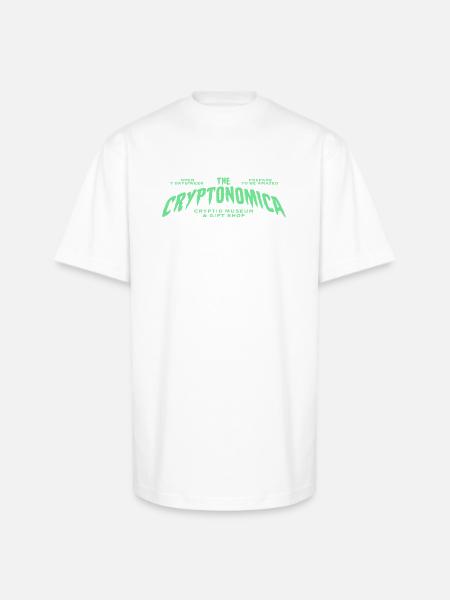 Cryptonomica: Cryptid Museum Logo - Unisex Oversized Heavyweight T-Shirt - white