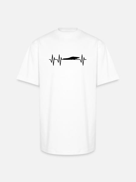 Alligator Heartbeat - Unisex Oversized Heavyweight T-Shirt - white