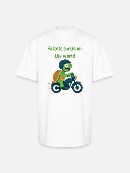 Turtle driver motorcycle - Unisex Oversized Heavyweight T-Shirt - white